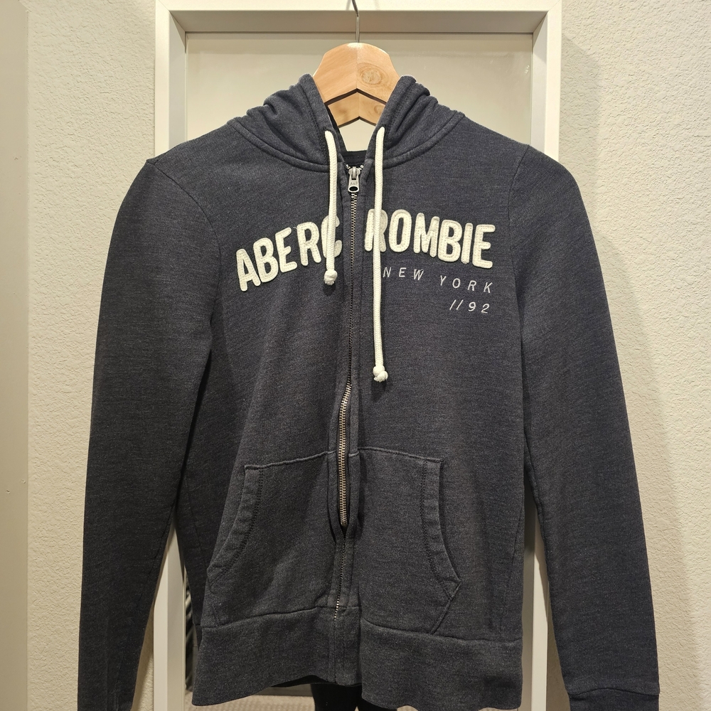 Abercrombie & Fitch Charcoal Zip-Up Hoodie